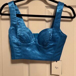 NWT Aje pleated bralette electric blue